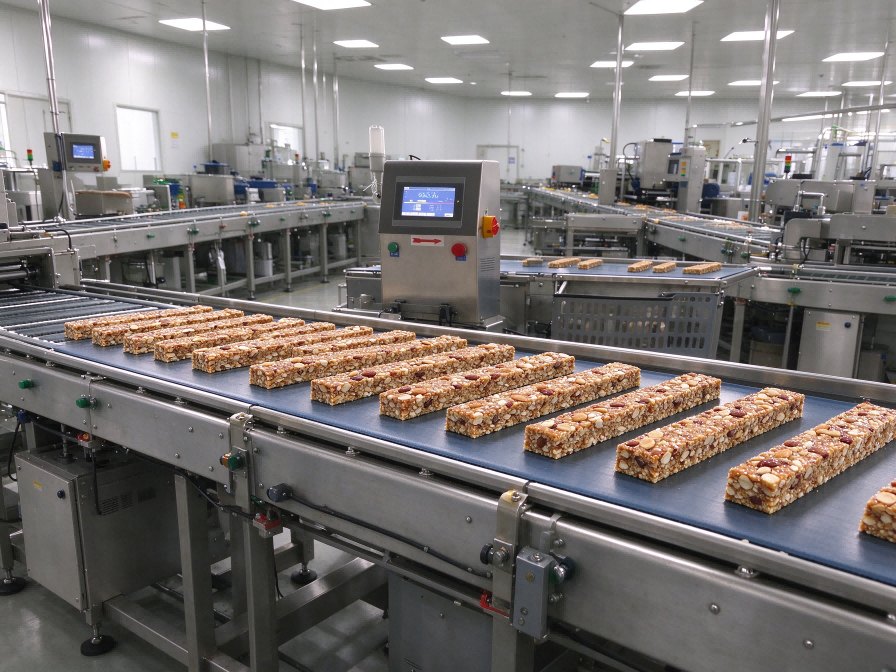 食品级皮带检重秤 坚果棒生产线净含量检测项目案例